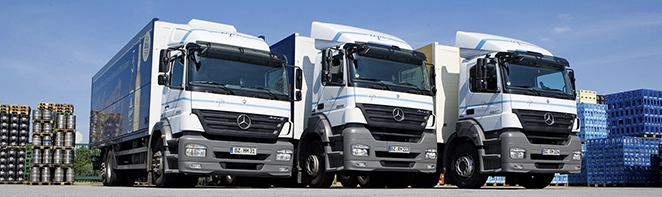 Vorschau von der LKW Flotte des Gesellschafters Getränke Mayr